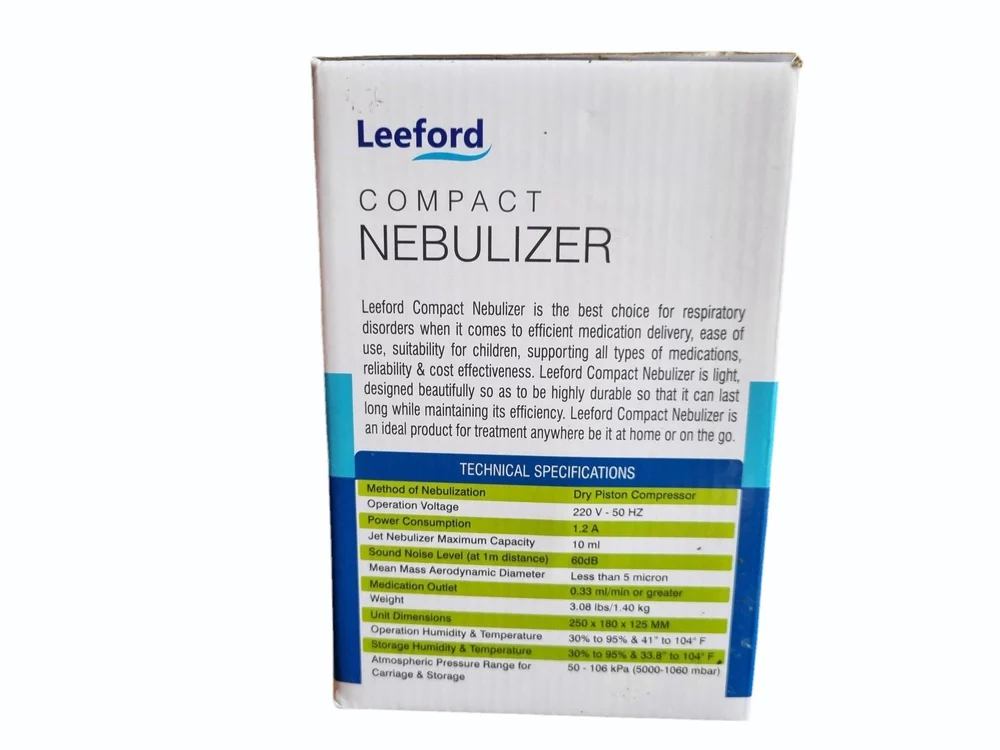 Leeford Compact Nebulizer Machine with Dry Piston Compressor | Portable Nebulizer for Adults & Children | Effective Relief for Asthma, COPD, Cold & Congestion | 2-Year Warranty — image 5
