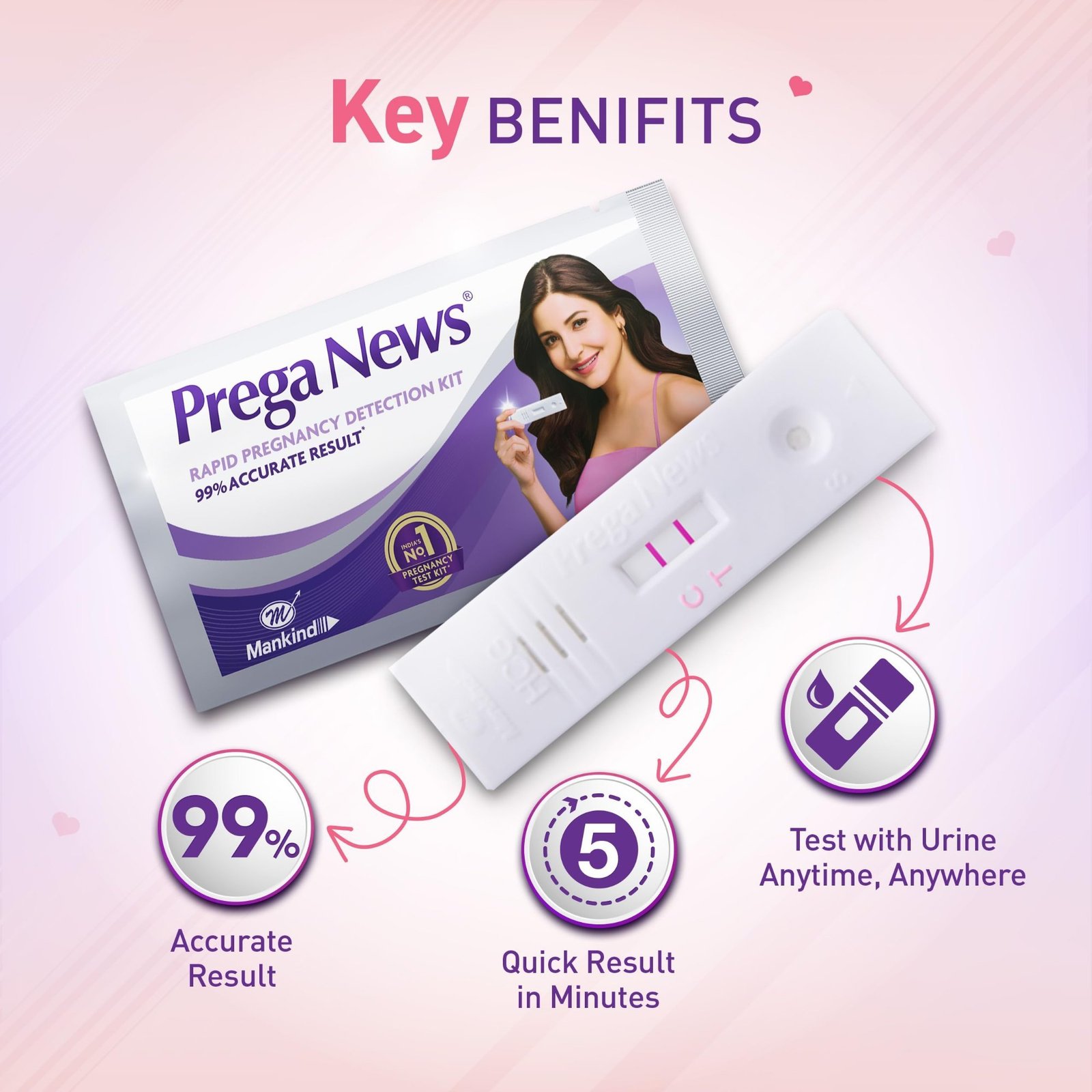 Prega News One Step Urine HCG Pregnancy Test Kit — image 2